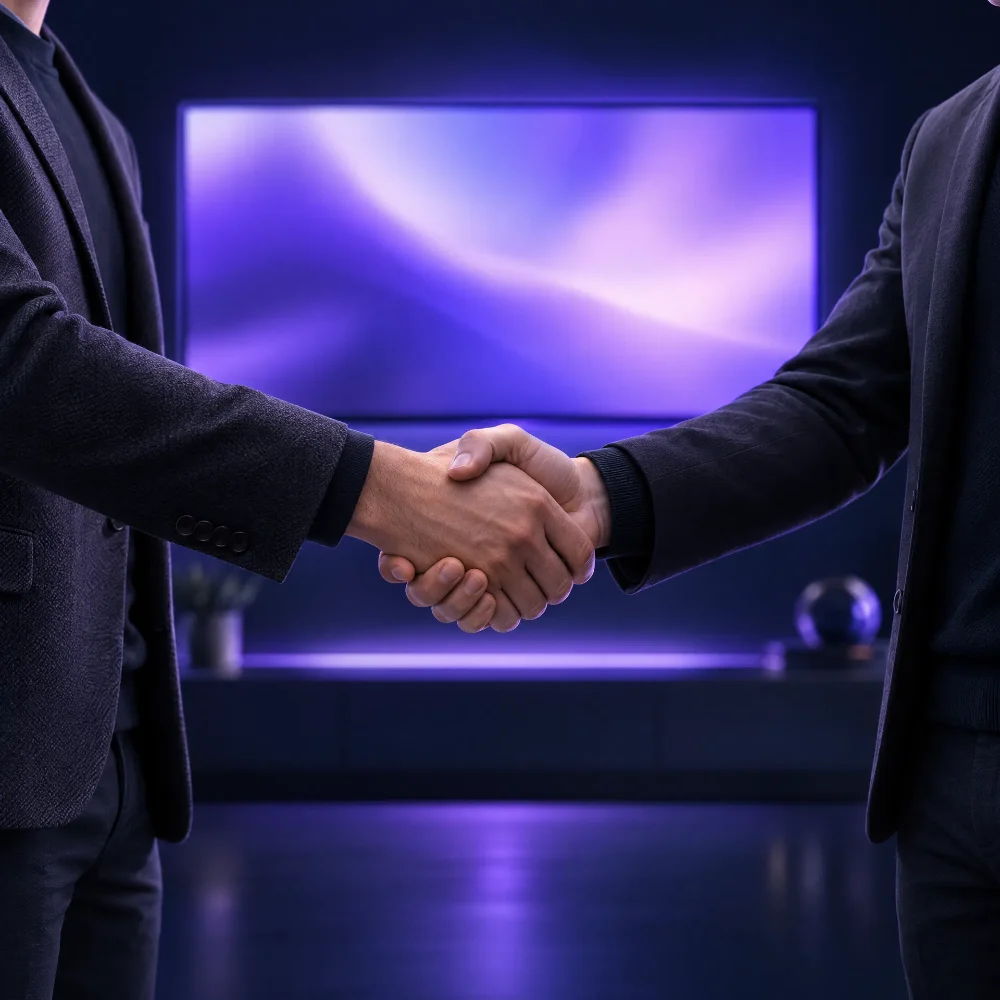 Partnership illustration — IPTV Nova and a reseller